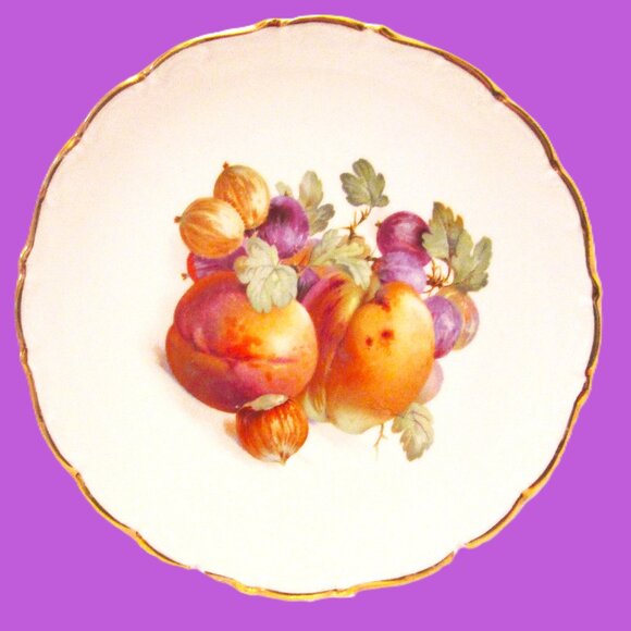 (3) Schumann Arzbery Germany handpainted salad fruit plates circa 1940s fine por - Picture 1 of 8